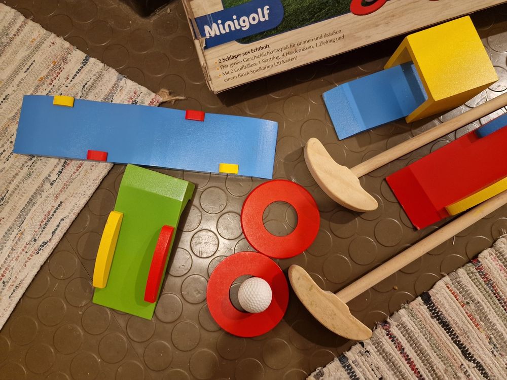 Lebkuchen Golf Spielset - Weihnachts Minigolf Aus Holz Mit Zuckerstange