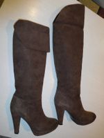 Hochwertige Overknee STIEFEL Gr. 37 Echt Leder braun taupe