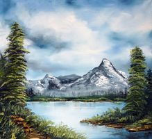 Mountainblue - Öl auf Leinwand 50x50cm