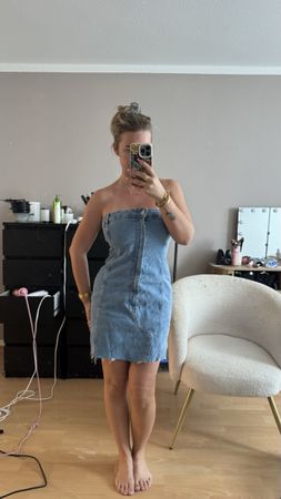 Denimkleid trägerlos Grösse  L wie neu 