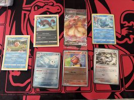 Lot de 7 cartes Pokémon état neuf sous protection