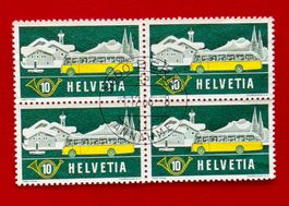 WERBEMARKEN AUTOMOBILPOST 314 VIERERBLOCK BERN ANNAHME 1966
