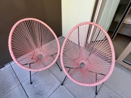 2 Stühle Acapulco rosa für Balkon Garten  