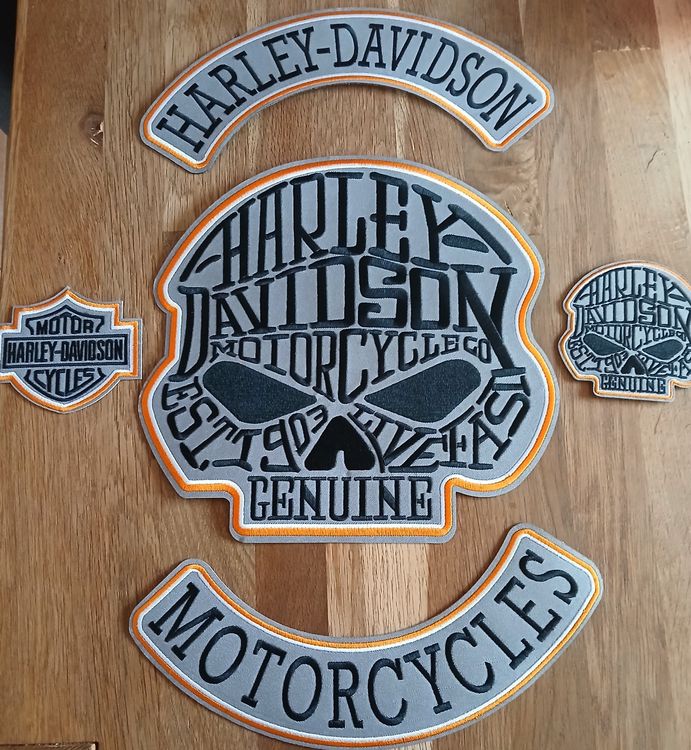 Harley-Davidson Toppe: Patchs brodés Harley-Davidson 💀 Crâne 💀 J119 – Nuovo e nell'imballaggio originale da Allens venduto da MADE.IN.ROCK.N.ROLL 1
