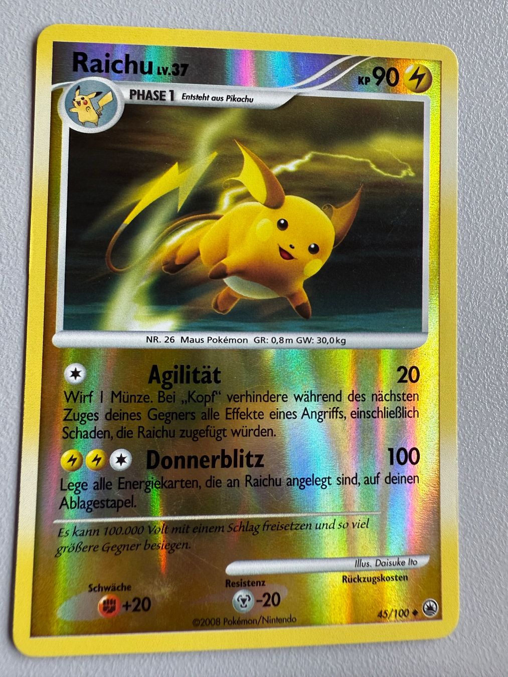 Pokémon Sammelbilder & Trading cards: Raichu 45/100 Reverse Deutsch Pokémon – Gebraucht aus Gudo von ken_dr92 2