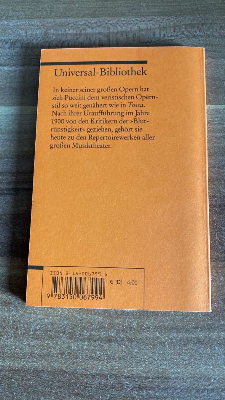 Libri: Tosca von Giacomo Puccini – Usato da Wagenhausen venduto da Svema 1