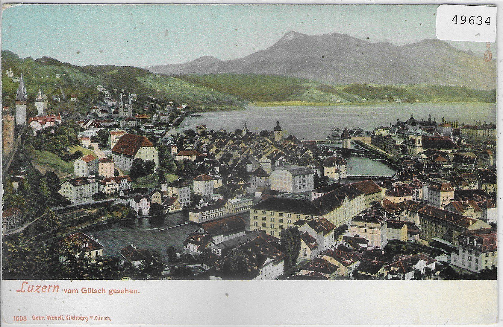 Cartoline postali: Luzern vom Gütsch gesehen – Usato da Ettingen venduto da Kartenplanet