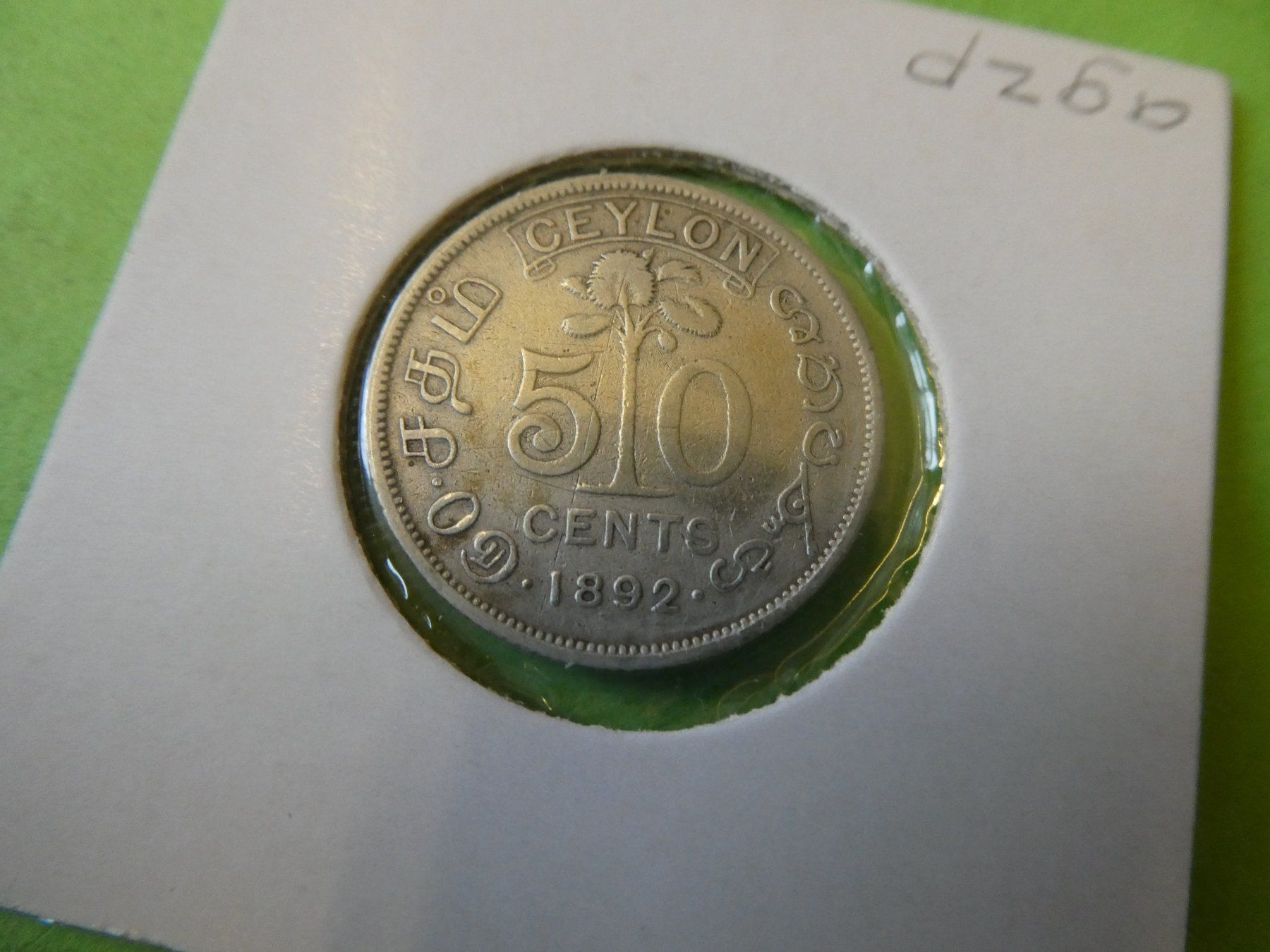 Tutti le monete: Ceylon 1892, 50 Cents    Silber – Usato da Hinterforst venduto da Rohusri 1