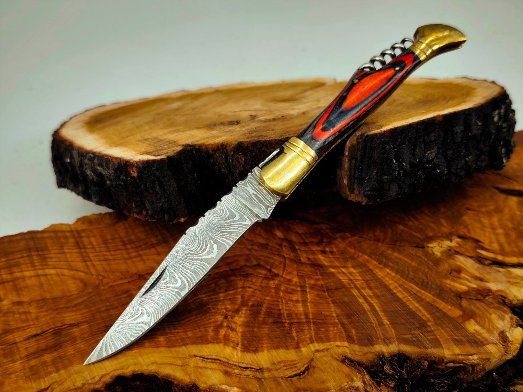 Accessori: Laguiole Damast Messer Klappmesser echtes Damastmesser – Nuovo e nell'imballaggio originale da Arlesheim venduto da Premius_1 1