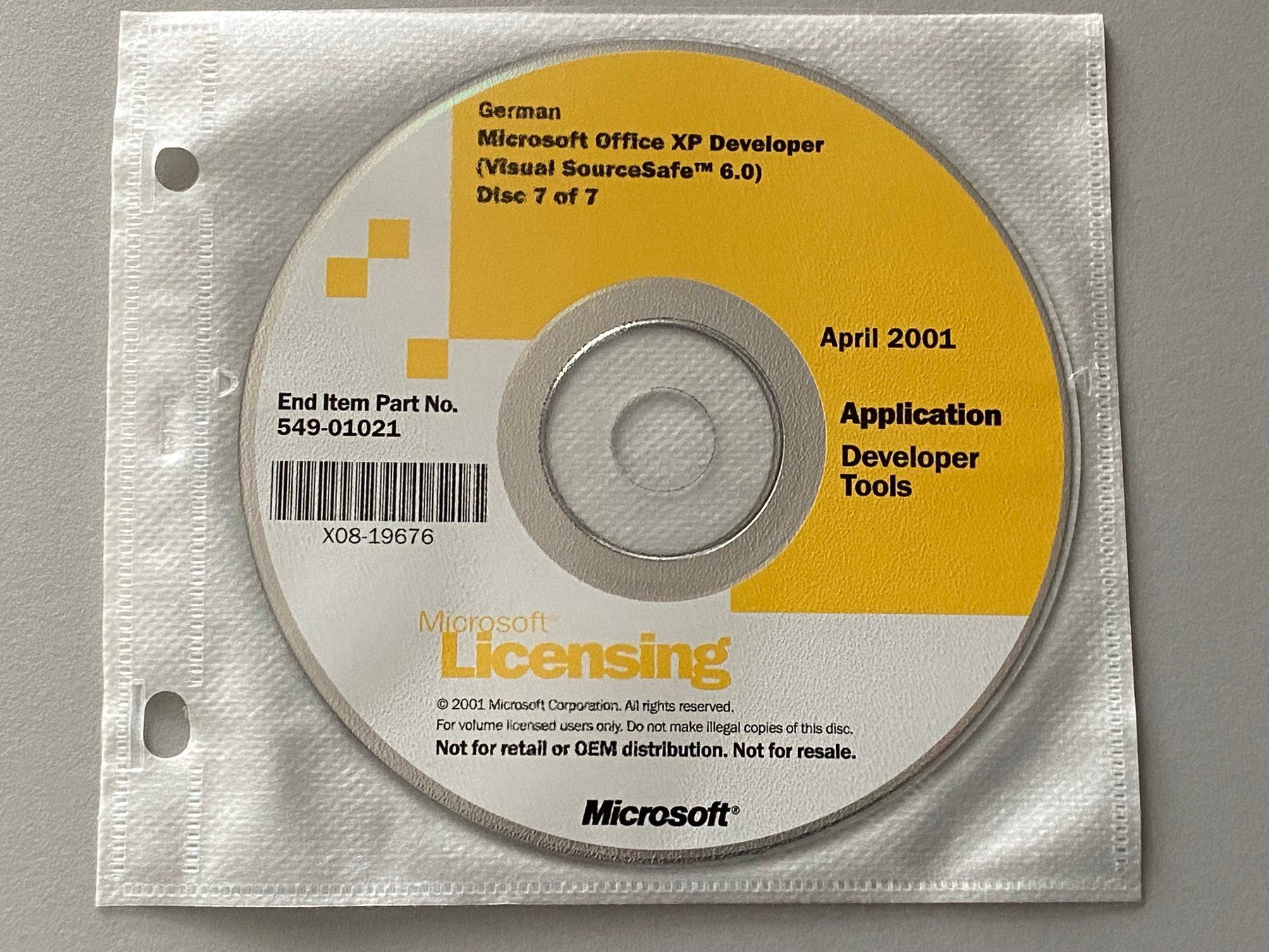 Microsoft Software: Microsoft Office XP Developer Kit - Datenträger – Difettoso da Langwiesen venduto da Restposten-24 8