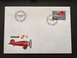 Swissair Jubiläums-Flug Basel-Zürich 1981  (R94)