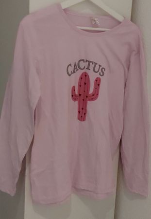 Langarmshirt rosa Cactus Motiv Zustand akzeptabel