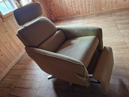 Retro Sessel mit Fussablage, drehbar, Vintage Design!
