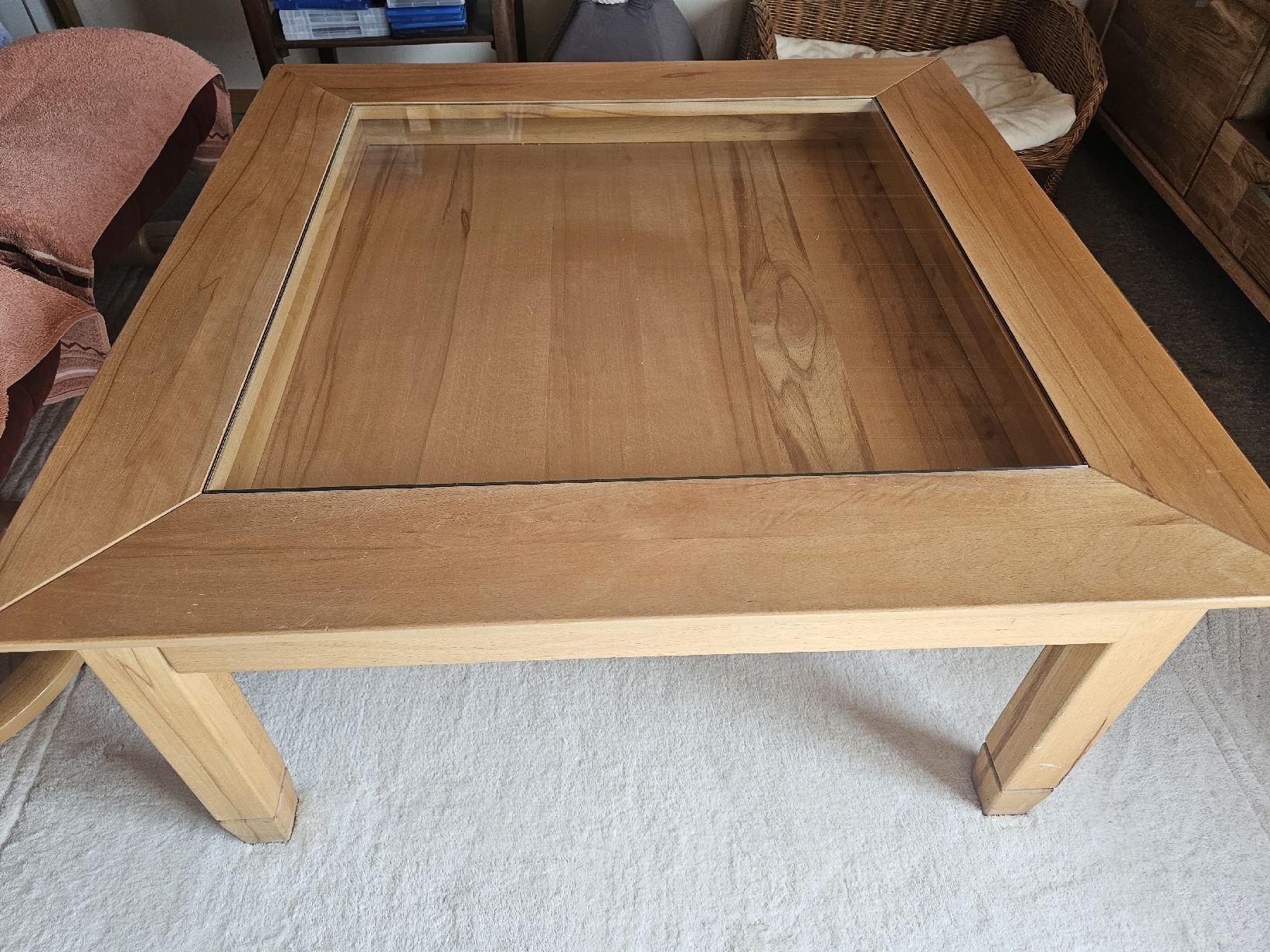 Tavoli: Wohnzimmertisch Holz/Glas mit Schublade – Usato da Schafisheim venduto da kkabalo01 1