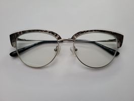 Essential Cat Eye Glasses - Snake & Silver - Large Frame