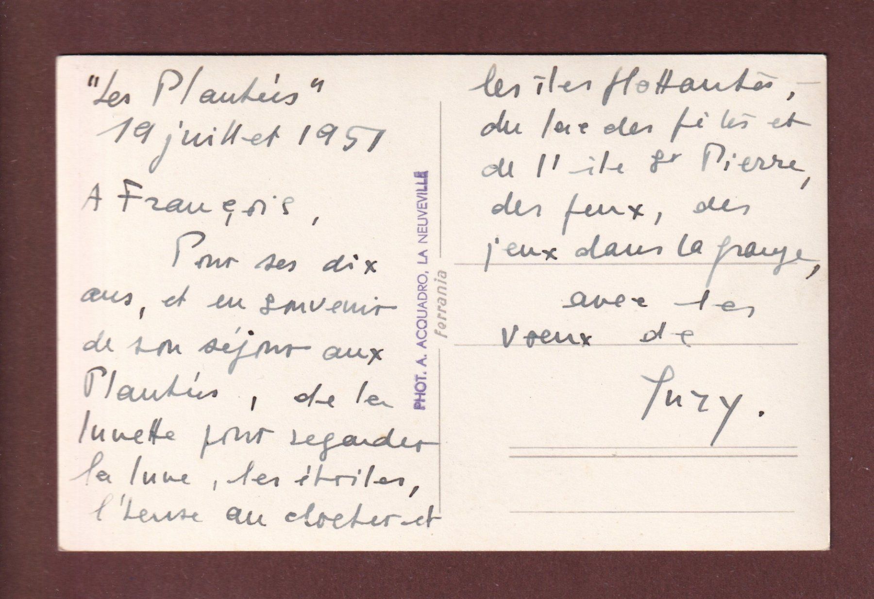 Cartoline postali: LA NEUVEVILLE - 1957 – Usato da Pully venduto da nicecards-shop 1
