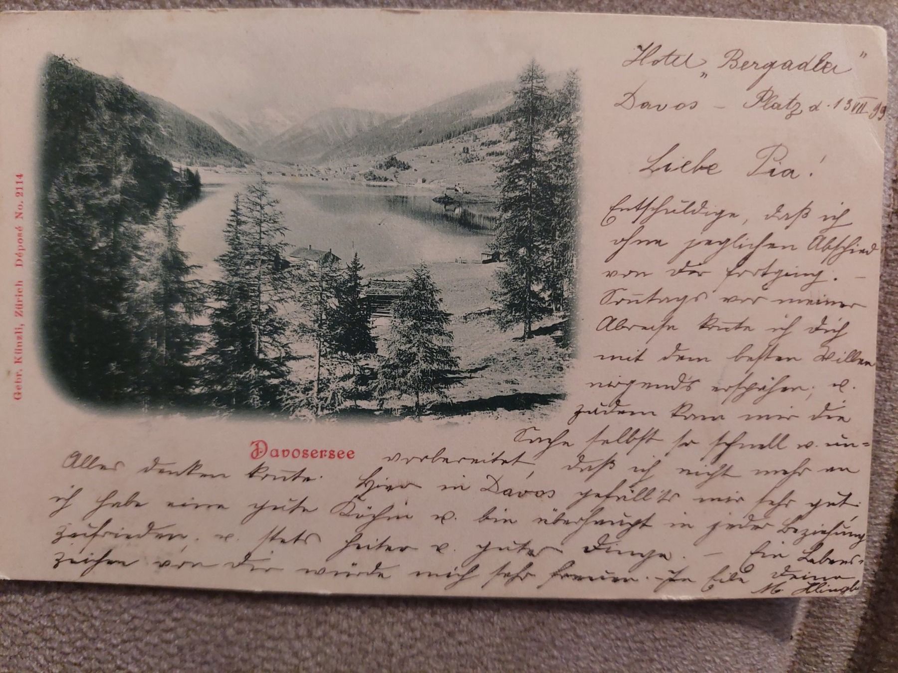 Cartoline postali: Ansichtskarte Davos von 1899 sehr selten – Usato da Elsau venduto da isidobrany09