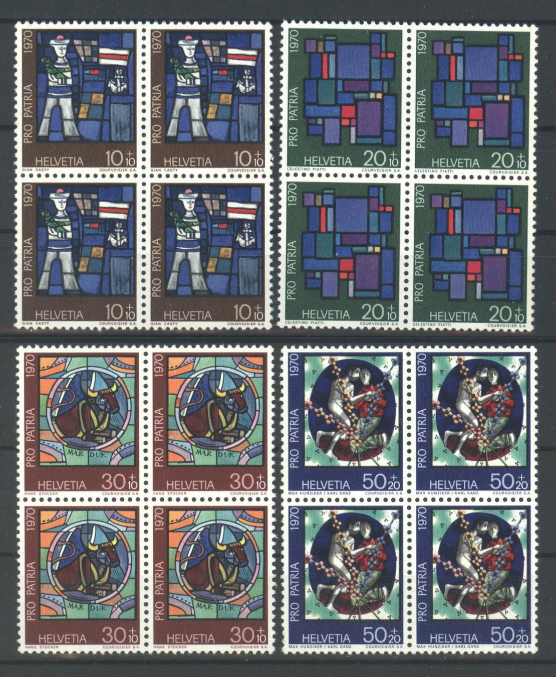 Tutti i francobolli: 1970, Pro Patria, Viererblöcke ** – Usato da Willisau venduto da Vollstempel
