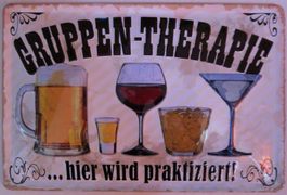 Blechschild 3D-GRUPPEN-THERAPIE-HIER PRA
