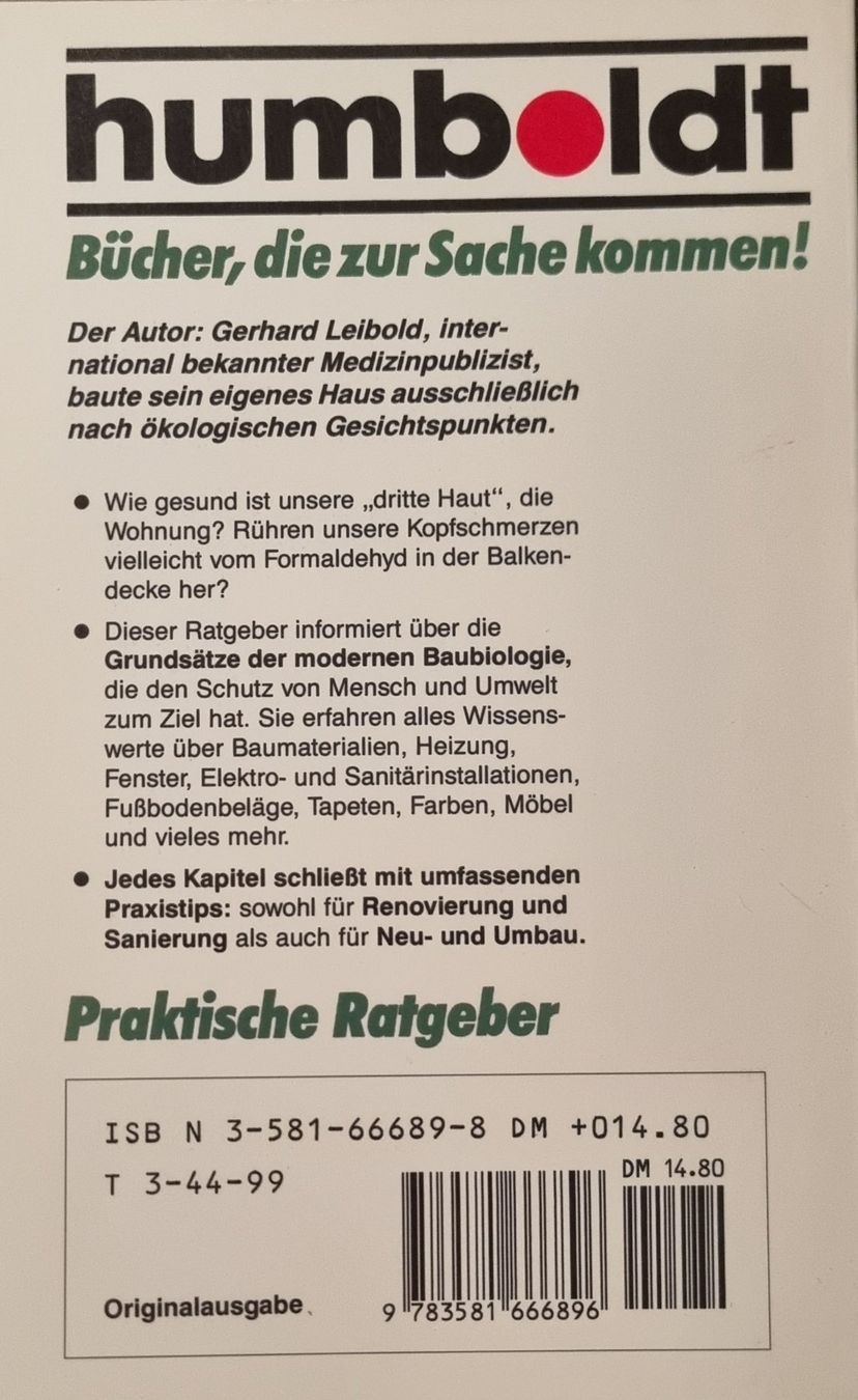 Bücher: Gesund Wohnen - umweltbewusst bauen – Gebraucht aus Sutz von Rawypp 1