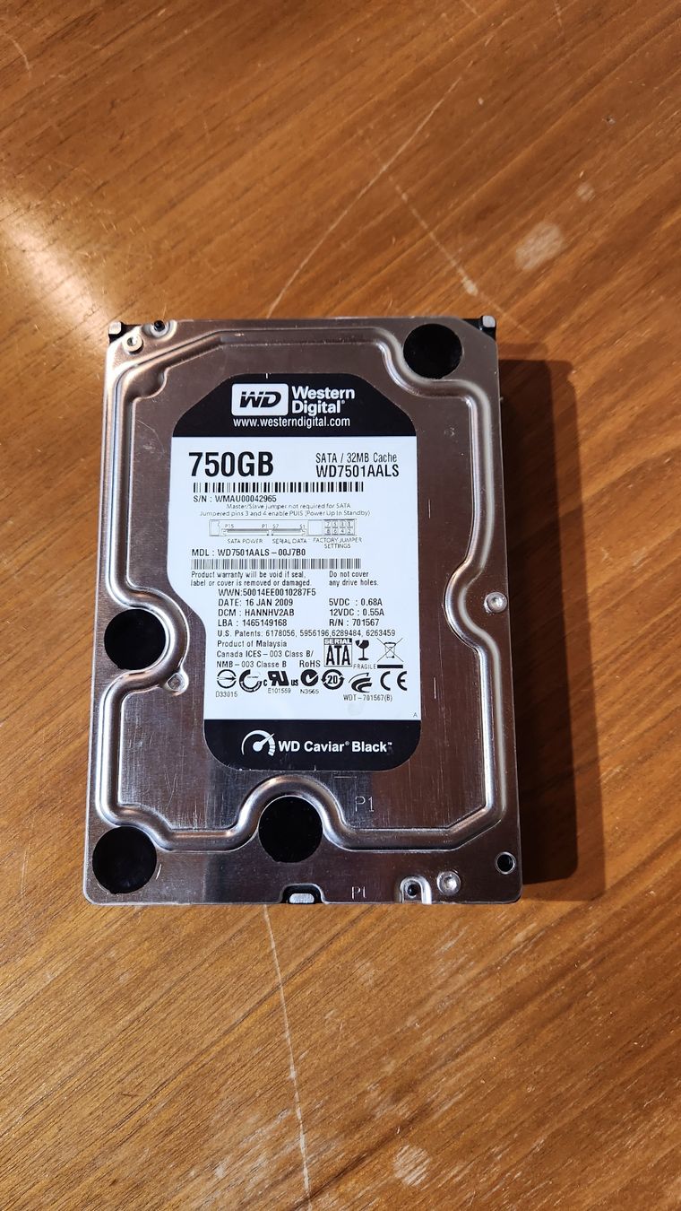 Western Digital Dischi rigidi: Western Digital Festplatte SATA  750GB – Usato da St. Urban venduto da GPSPython