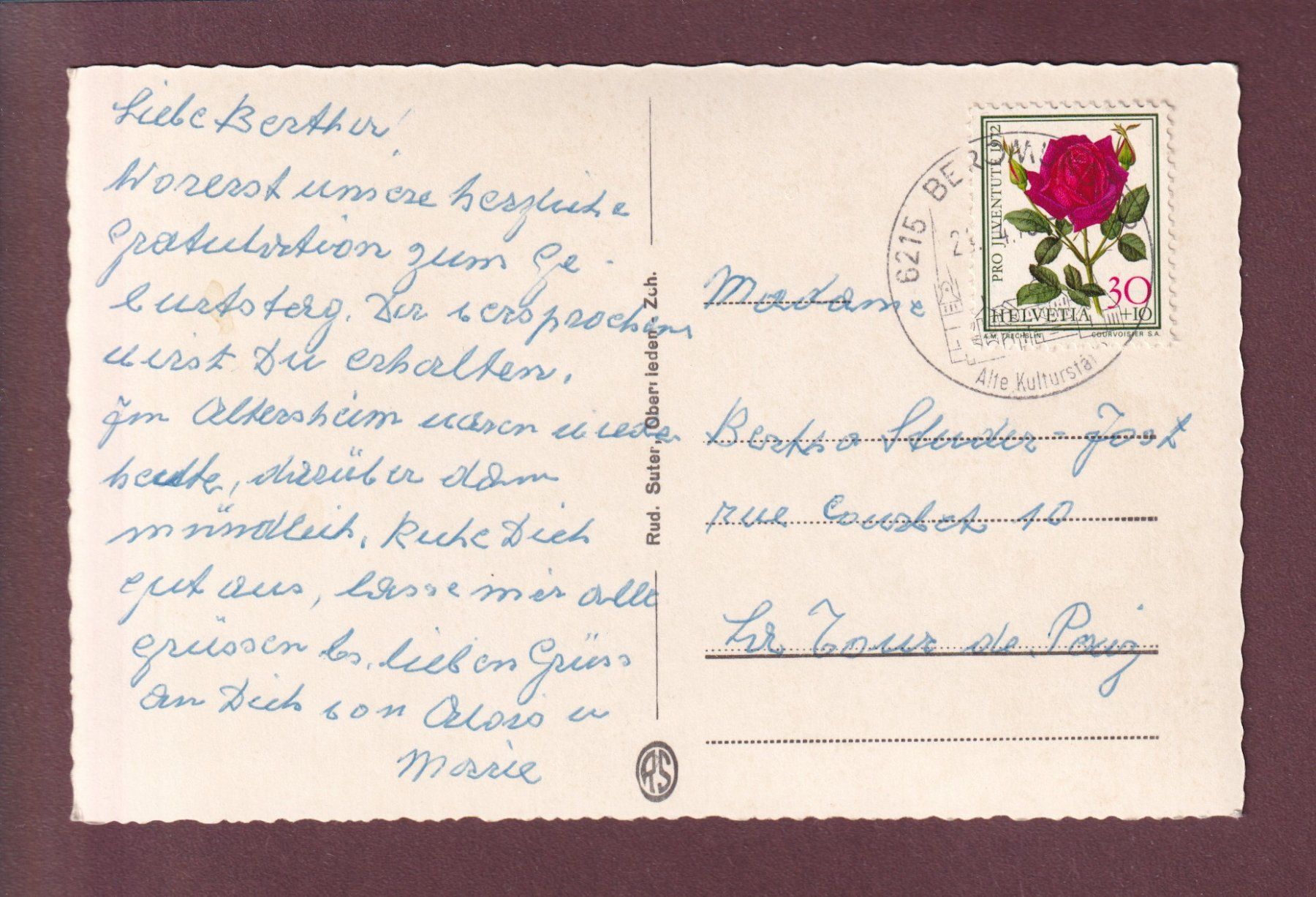 Cartoline postali: BEROMÜNSTER - 1973 – Usato da Pully venduto da nicecards 1