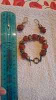 Bracelet + Boucles d'oreilles en cornaline, fait main