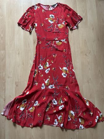 Massimo Dutti Midikleid rot