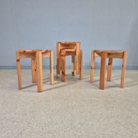 4 Stk. Stapelhocker Holzhocker Hocker Höcker Massivholz