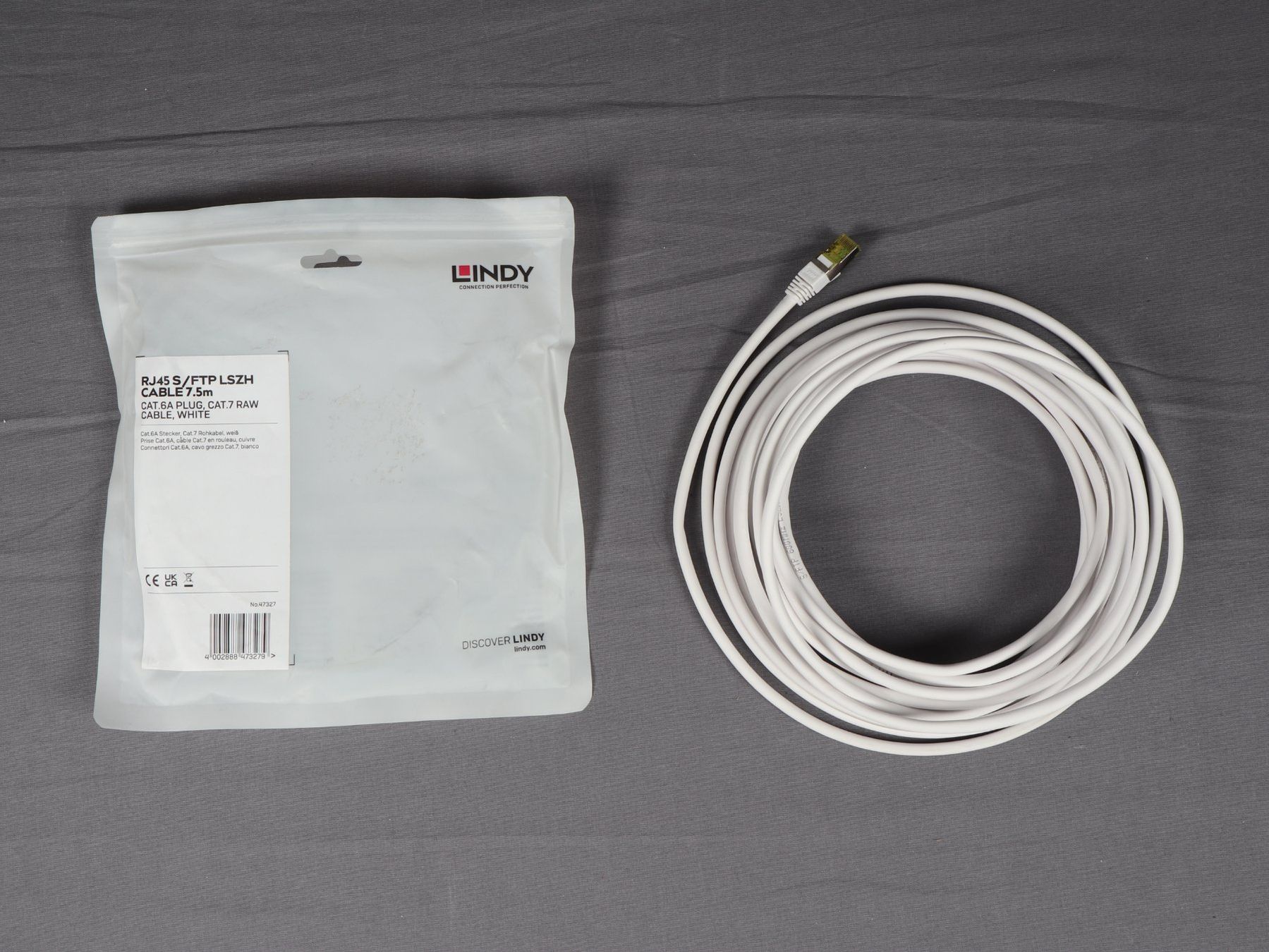 Kabel: LINDY Cable 7.5m CAT.6A PLUG CAT.7 RAW – Neu (gemäss Beschreibung) aus Steinen von Restwert_Steinen