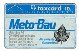 Taxcard 009E_01221 (K-90/21) Meto-Bau 2. Qualität