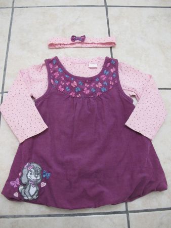 Langarmshirt mit Tunika Gr. 86 + Haarband