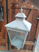 Laterne weiss Metall Vintage Landhausstil Deko guter Zustand