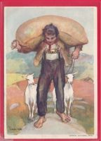 BUNDESFEIERPOSTKARTE 1931, 54 h, SENN MIT ZIEGEN, 28.7.1931