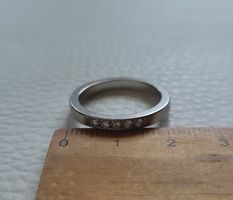 Massiv 18 Karat 750 Weiss Gold Ring Mit Diamanten