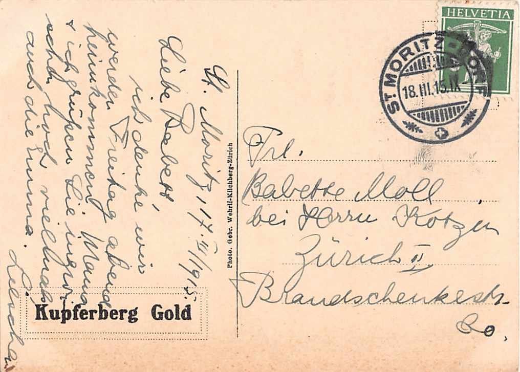 Ansichtskarten: Schweizer WERBE - Ansichtskarte KUPFERBERG GOLD – Gebraucht aus Winterthur von SchatzchischtliWinti 1