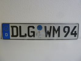 Nummernschild / Kfz-Kennzeichen Deutschland DLG WM 94 mit EU