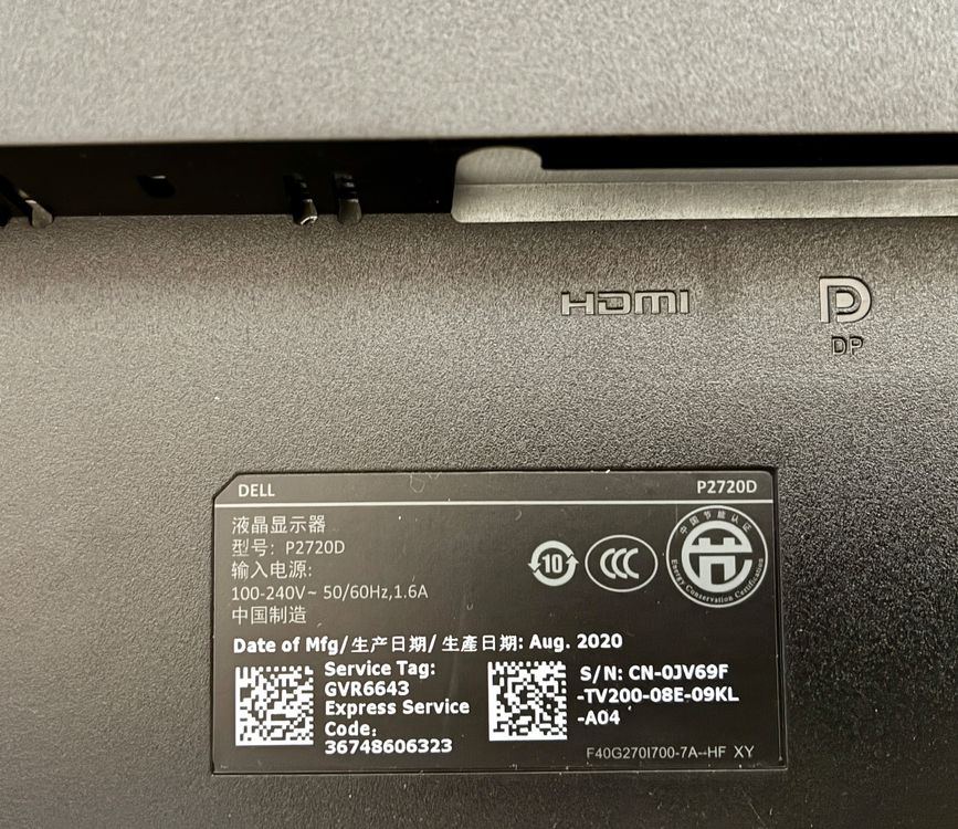 Dell Ecrans: Dell Monitor P2720D, 27", Top Zustand!!! – D'occasion à Zürich par tersus1981 6