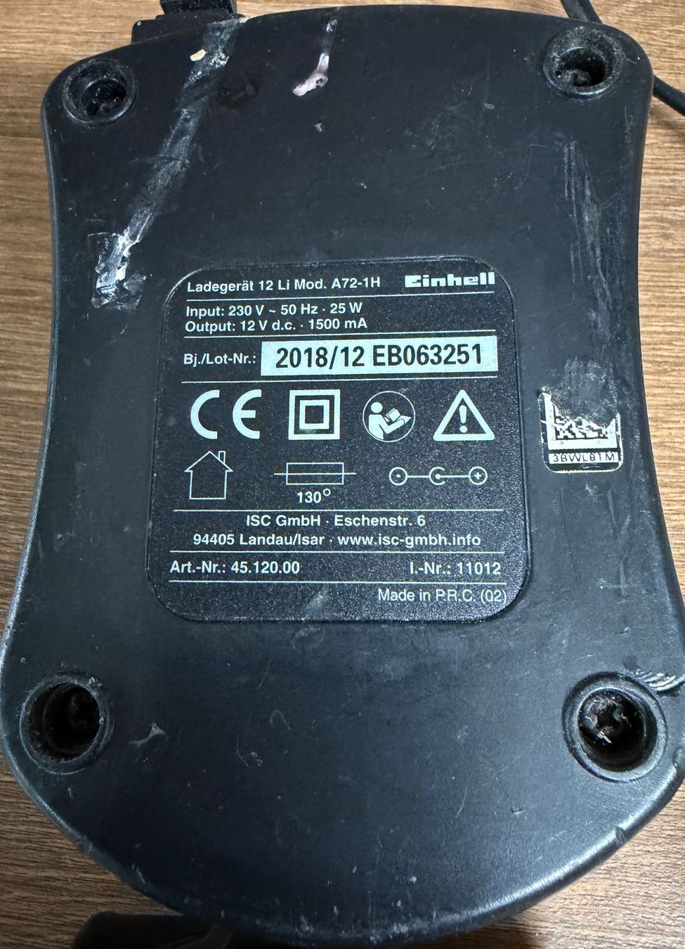 Caricatori & Batterie: Einhell Ladegerät 12 Li Mod. A72-1H mit Akku – Usato da Nussbaumen AG venduto da olitech5415 1