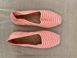 Espadrilles pink/beige gestreift Gr. 39