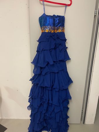 Königsblaues Abendkleid Ballkleid S mit Schleppe