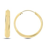 Ohrringe Creole breit 925 Silber gold Klassiker gross 35x5mm