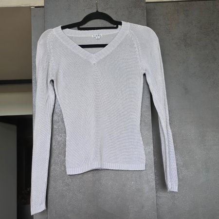 🐸 PULLOVER M BAUMWOLLE VISKOSE SILBERGRAU