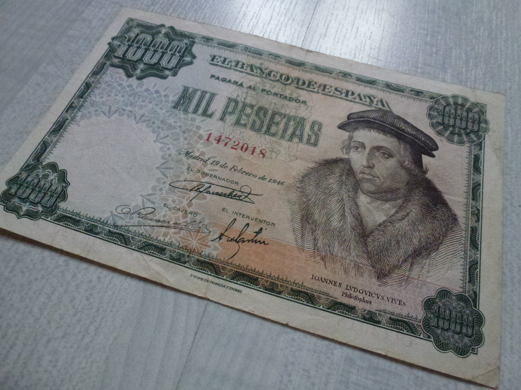 Banconote: Spanien ++ 1000 Pesetas 19. Feb. 1946 – Usato da Walkringen venduto da Casablanca777 1
