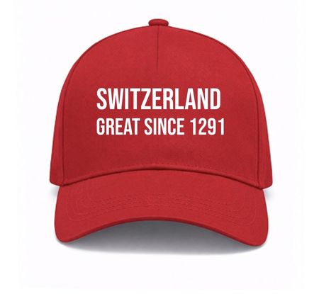 Kappe rot Schweiz "Great since 1291" neu
