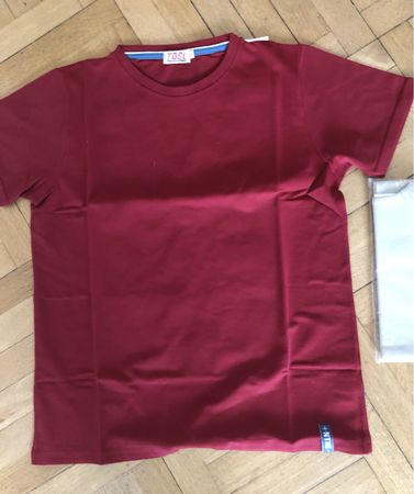 2 T-shirt TDSL bordeaux, beige L. NEUFS