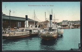 AK Romanshorn, Partie am Hafen, 1912