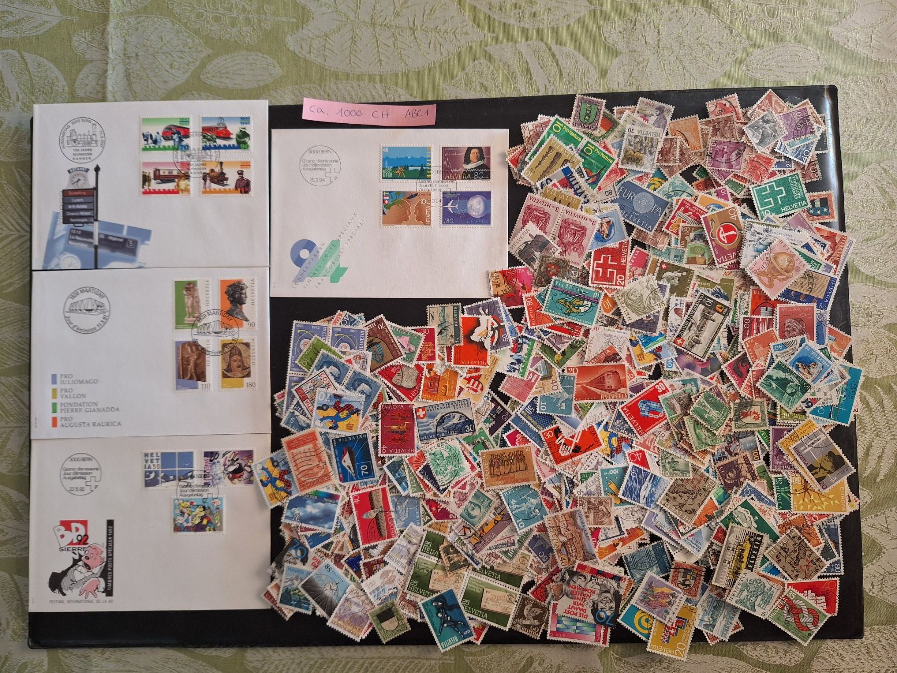 Alle Briefmarken: CH- ca. 1000 und 4 Briefe dazu (ABC1) – Gebraucht aus Genolier von Antoine30