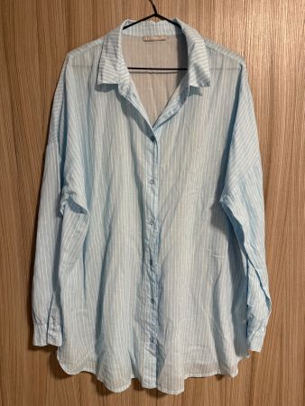Nile Bluse hellblau weiss gestreift Gr. XL