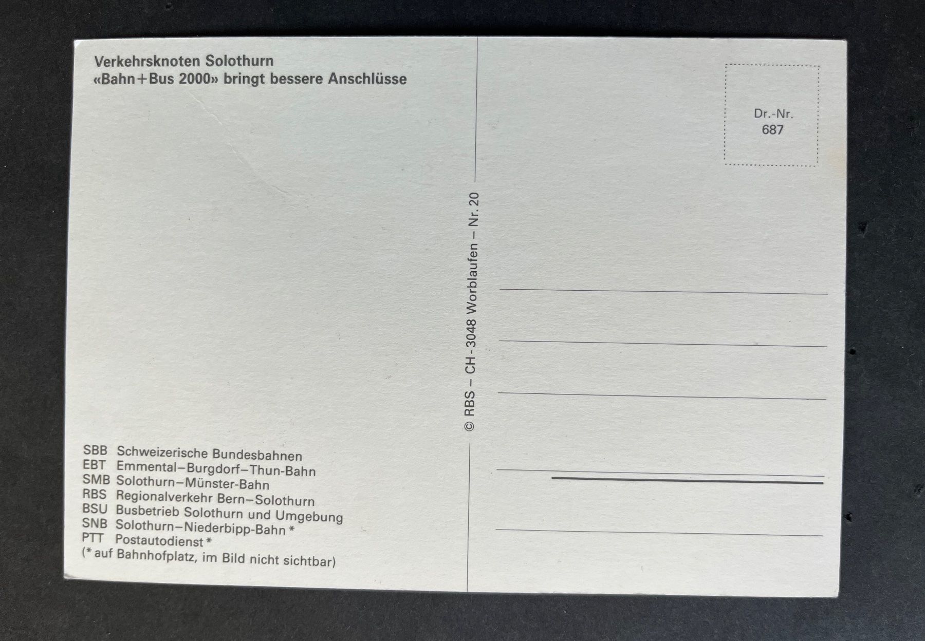 Cartes postales: Verkehrsknoten Solothurn Bahn und Bus 2000 – D'occasion à Ostermundigen par DaxKarten-75 1